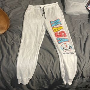 NASA, white sweatpants, small